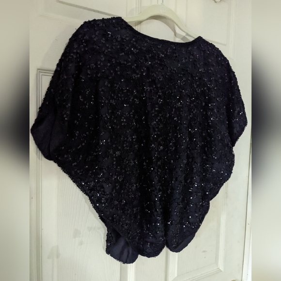 Vtg Designr ShoMax Kazar 3 Black Formal Silk Tops Lg 12 Xlg 14 Beads/Sequins WOW - Picture 14 of 15